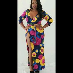 Colorful wrap dress!